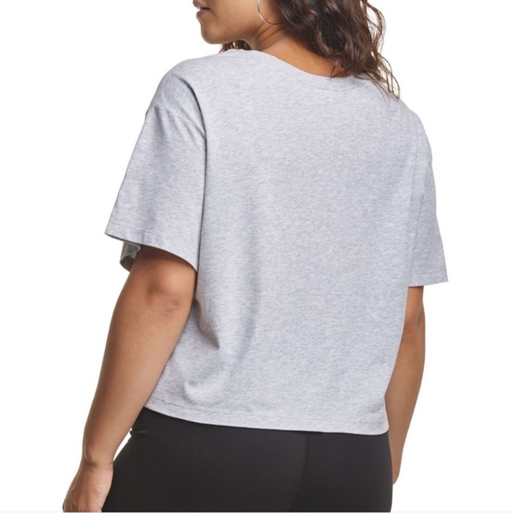 Champion Tee Shirt Graphic Logo Short Sleeve Crew Neck Boxy Grey Women’s Plus 2X - Picture 3 of 16